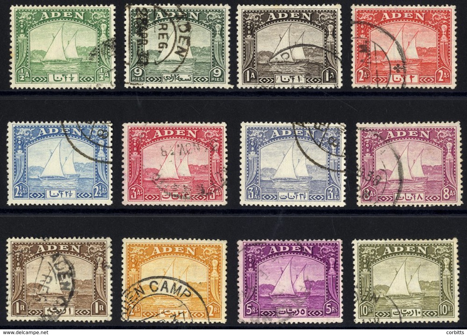 1937 Dhow Set VFU, SG.1/12. (12) Cat. £800 - Other & Unclassified