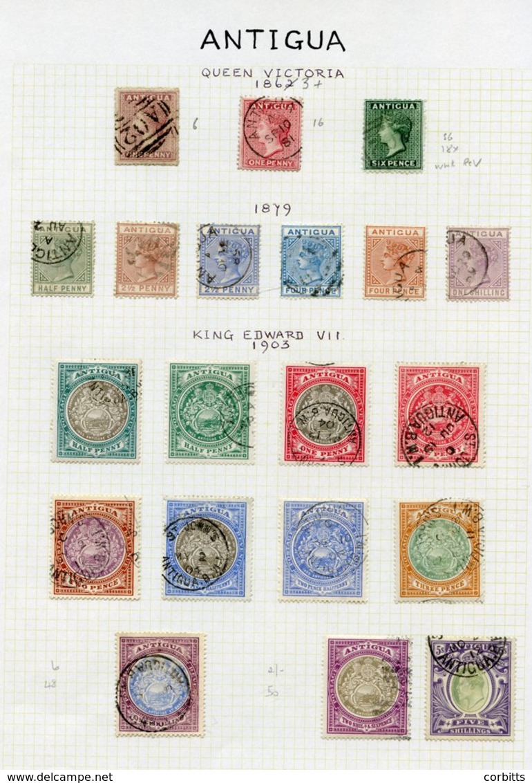 1863-1958 VFU Collection On Leaves Incl. 1863 1d Dull Rose, 1876 1d Lake Rose, 6d Blue Green Wmk Reversed, 1884-87 To 1s - Other & Unclassified