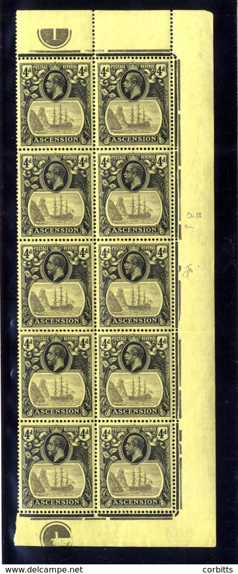 1922-24 Range Of UM Marginal Pieces Incl. 1922 ½d Block Of Ten (left Side Marginal Two Vertical Rows), 1924 ½d Blocks Of - Other & Unclassified