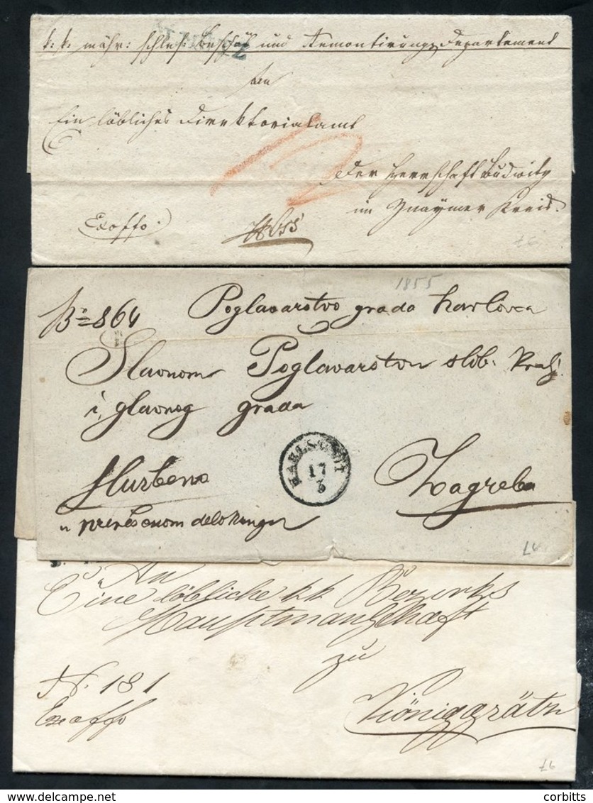 1830's-60's Pre-stamp Covers With Range Of S/line & C.d.s Cancellations Incl. 'turned' Letter, Most With Contents, Also  - Otros & Sin Clasificación