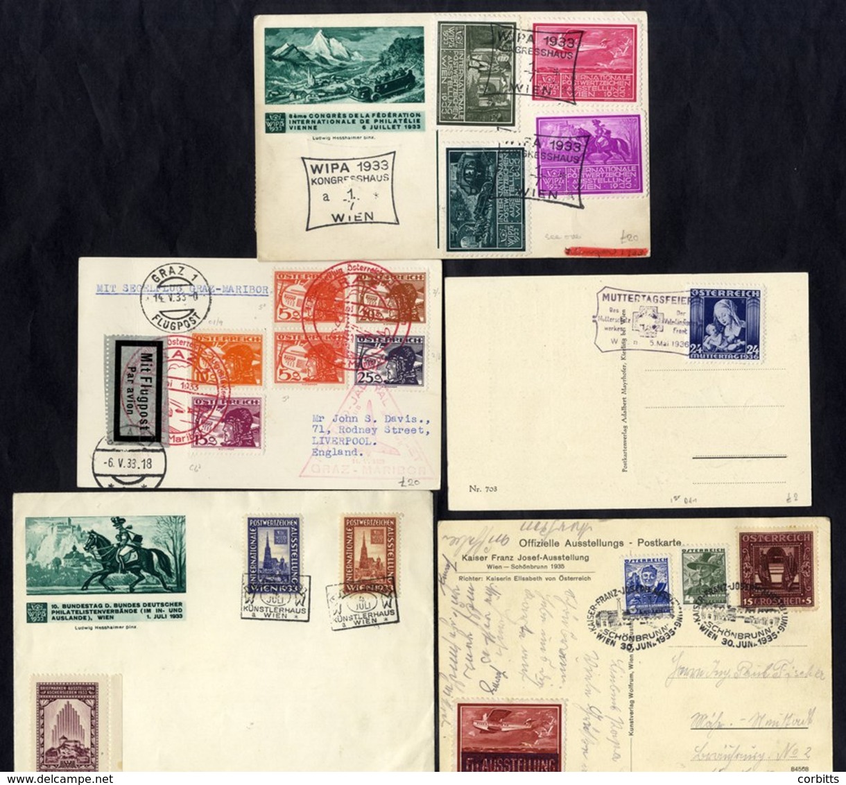 1930's Special Cancellations On Cover Incl. Glider-flight, Alpine Huts (3), Exhibitions Incl. WIPA Cards With Set Of Lab - Other & Unclassified