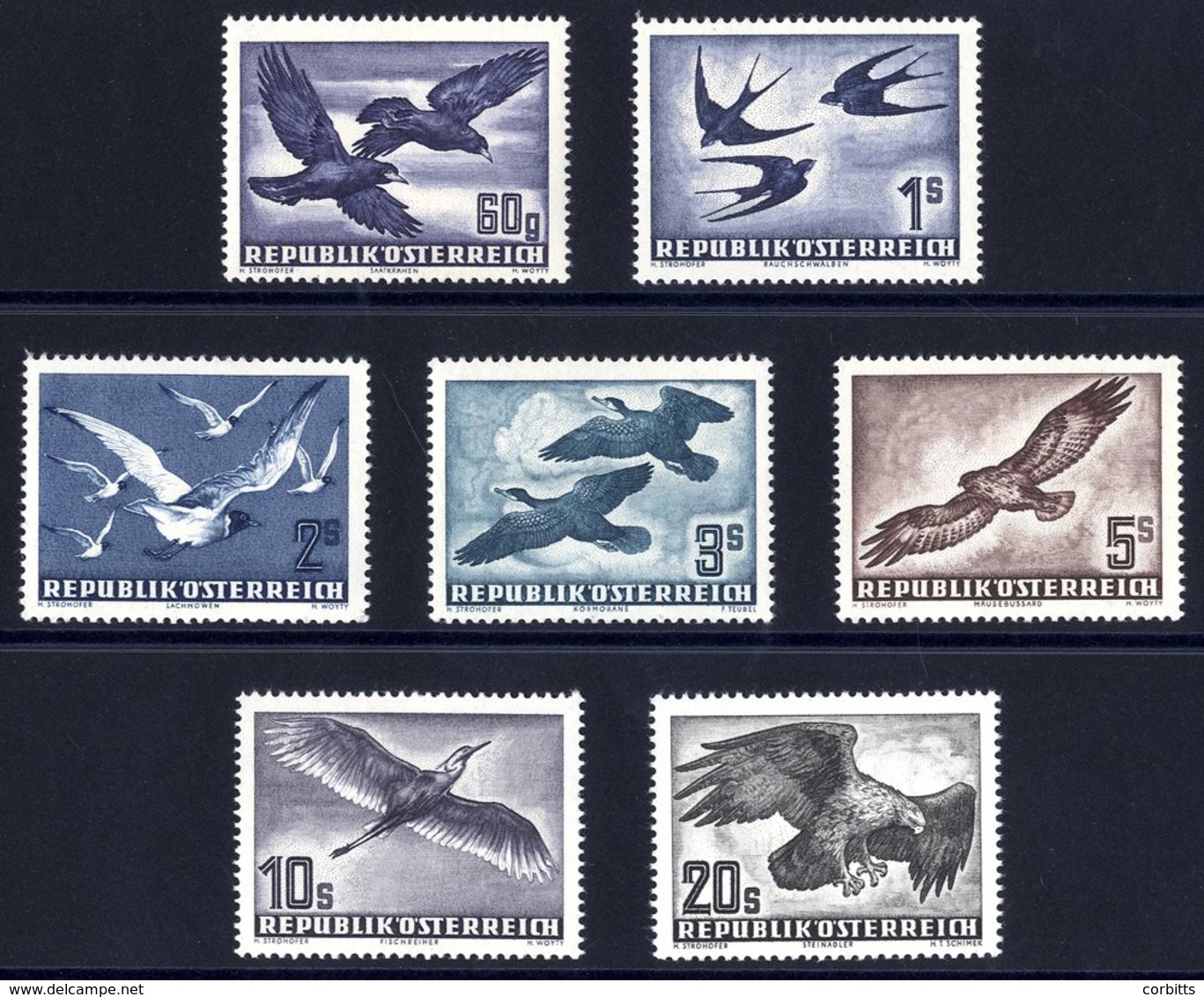 1950-53 Birds 'Air' Set UM, SG.1215/21. (7) Cat. £500 - Autres & Non Classés