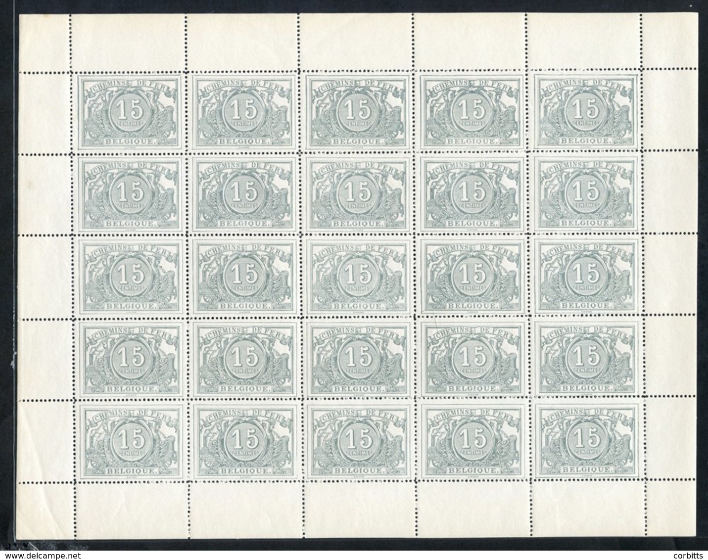 1882-94 Railway Parcels 15c Greenish Slate In A Complete UM Sheet Of Twenty Five, SG.P73, Cat. £362+ - Other & Unclassified