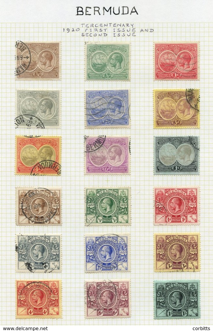 1865-1970 FU Collection On Leaves Incl. QV Vals To 1s, Dry Dock To 4d, 1910-25 Set, 1918 2/6d, 1920 Tercentenary Set, 19 - Autres & Non Classés