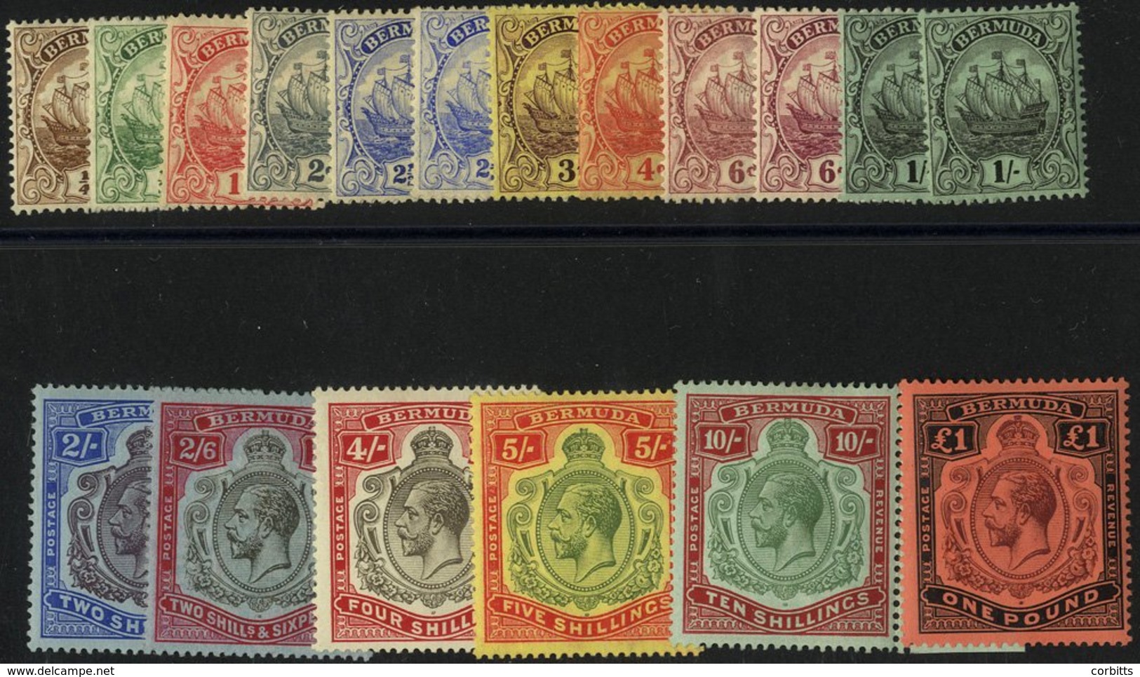 1910-25 MCCA Set With Extra Shades Of 2½d, 6d & 1s, 1918-22 MCCA 2/6d To £1, Fine M (10s Marginal), SG.44/55. Cat. £685. - Other & Unclassified