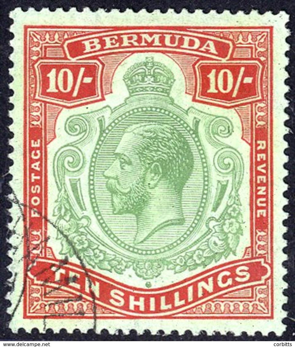 1918-22 MCCA 10s Green & Carmine/pale Bluish Green, Superb U At Lower Left By Part Hamilton Double Ring C.d.s (possible  - Other & Unclassified