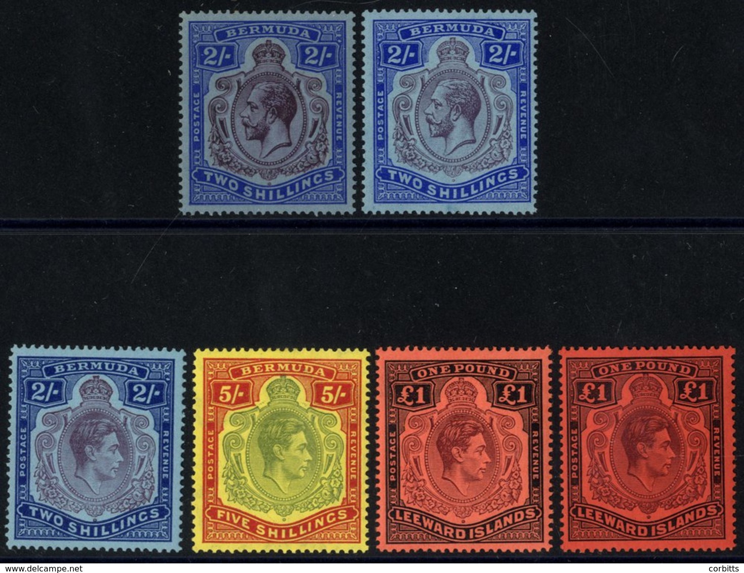 1918-22 MCCA 2s M, SG.51b, 1924-32 MSCA 2s M, SG.88, 1938-53 P.14 2s, 5s, £1 (2 Different), All Fine M. (6) Cat. £287 - Other & Unclassified