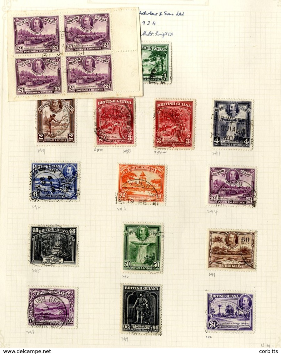 1913-35 Good To VFU Range On Leaves Incl. 1931 Centenary To 6c, 1934 Pictorial Defin Set, 24c VFU Block Of Four, 1935 Si - Autres & Non Classés