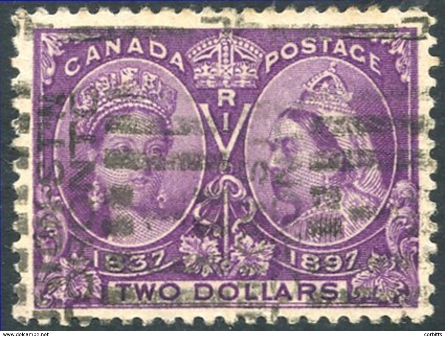 1897 Jubilee $2, U With Toronto Roller Cancel, SG.137. Cat. £425 - Autres & Non Classés