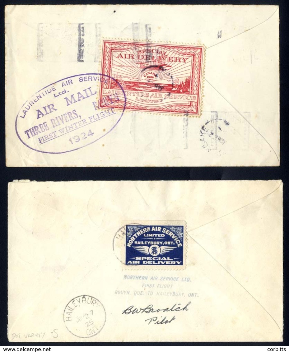 1924 Laurentide Air Service First Winter Flight Cover Three Rivers To Rouyn, Franked 3c Admiral, Tied Trois Rivieres Slo - Other & Unclassified