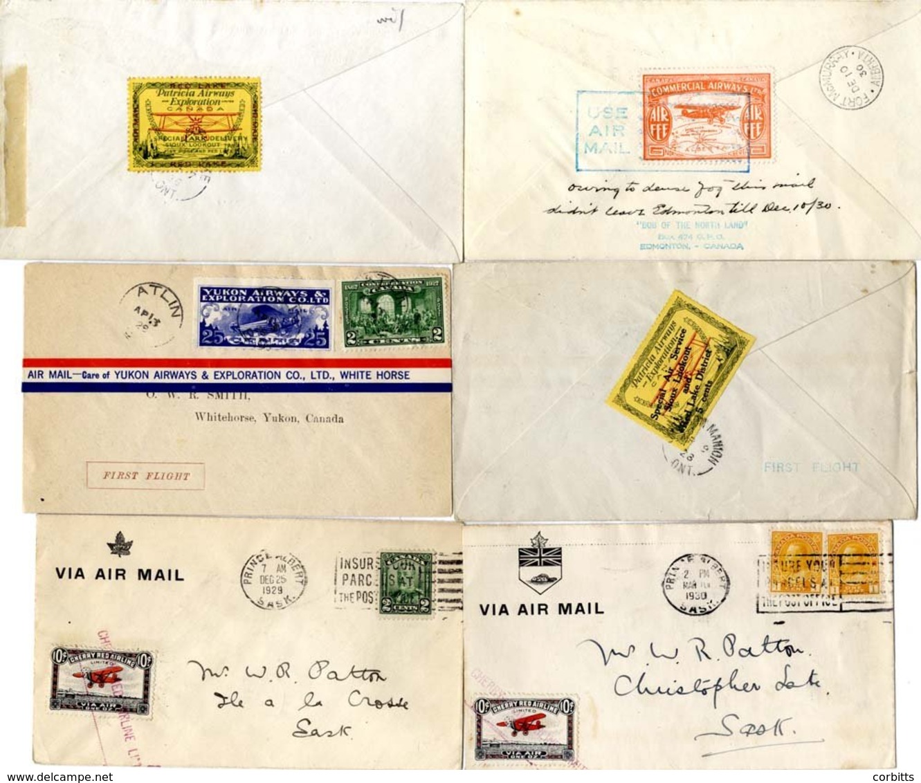 1926-33 Range Of Flown Covers Bearing Semi-official Stamps From 1926 Patricia Airways 25c Green & Red (CL13), 1928 5c Ov - Autres & Non Classés