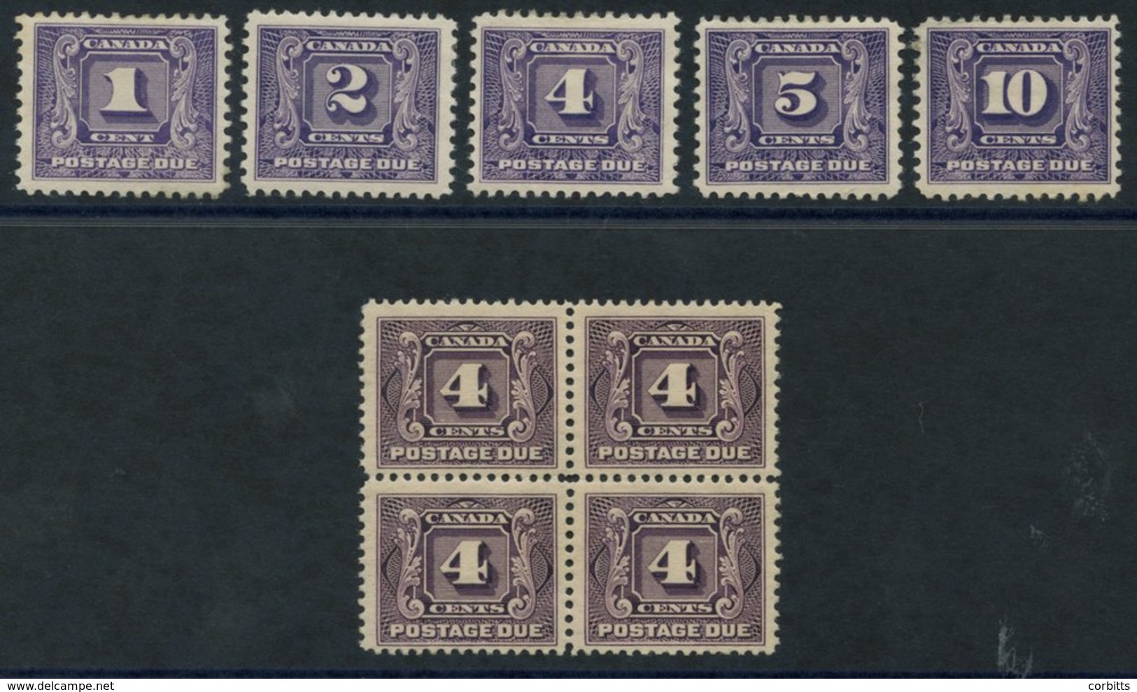1928 4c Violet UM Block Of Four, SG.D5, 1930-32 Set M, SG.D9/13. Cat. £300 (6) - Other & Unclassified