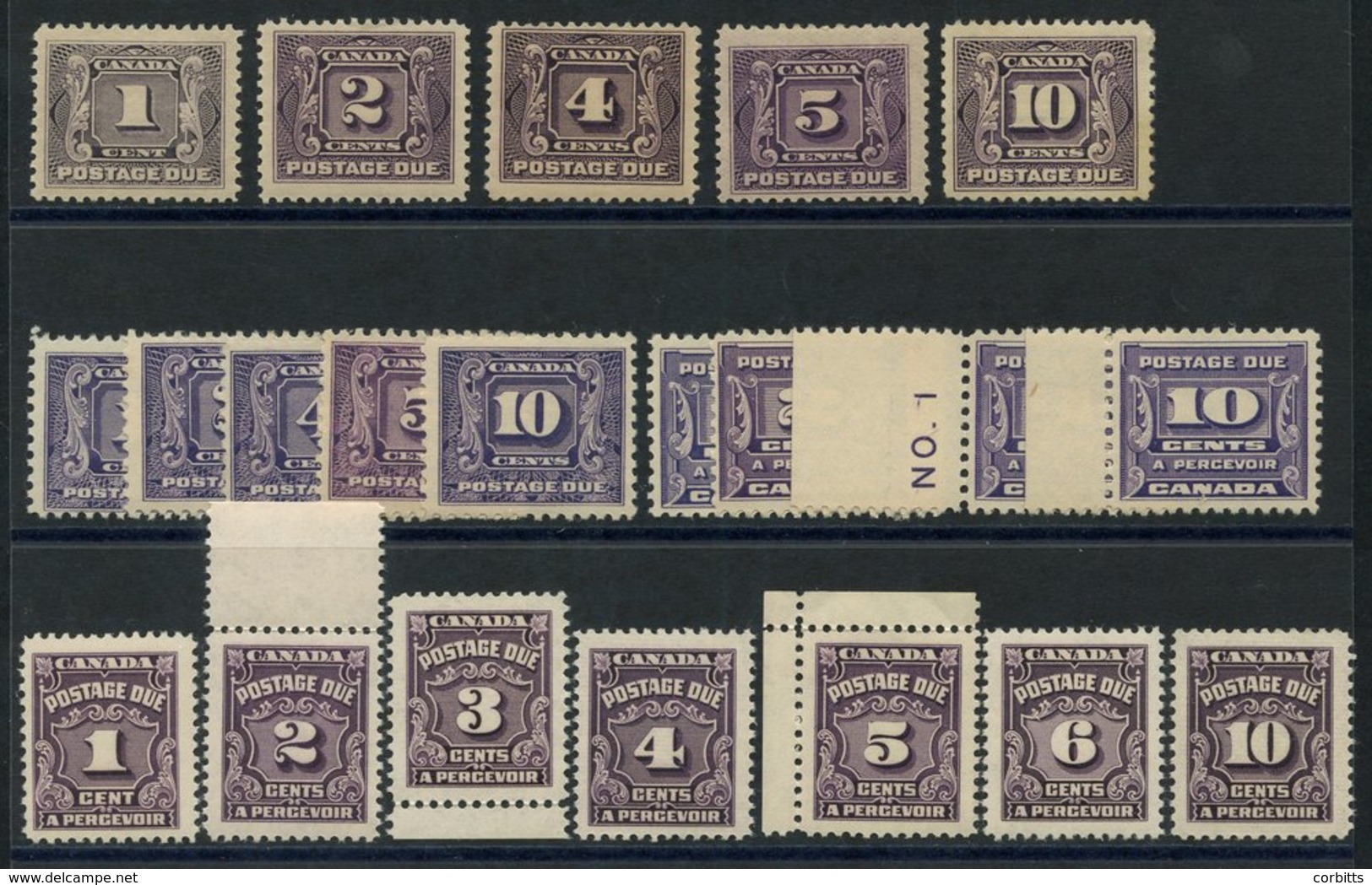 POSTAGE DUES 1906 Set M, SG.D1/8, 1930-32 Set M, SG.D9/13, 1933-34 Set UM, SG.D14/17, 1935-65 Set UM, SG.D18/24. (21) Ca - Other & Unclassified