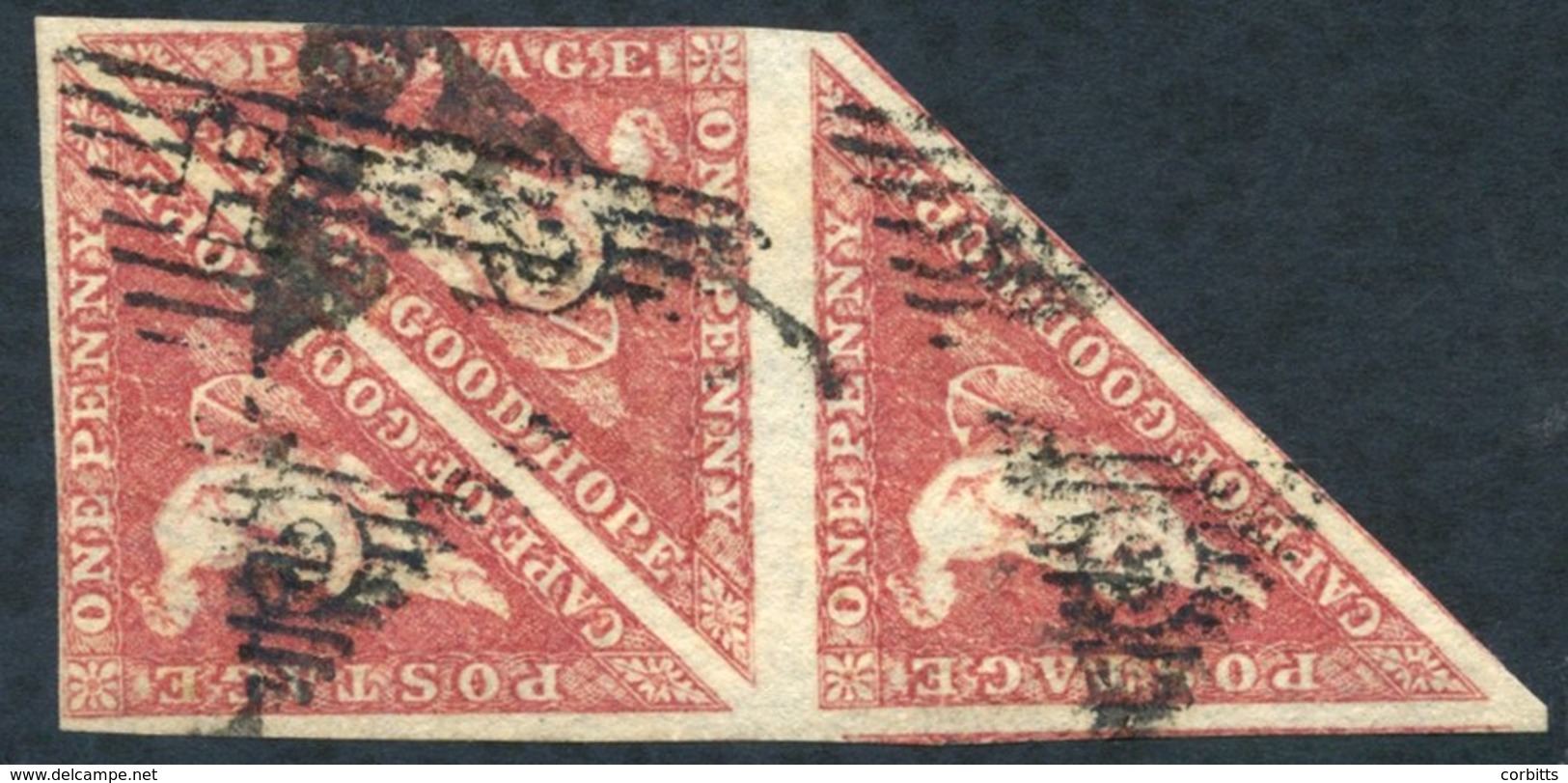 1855 1d Deep Rose-red U Block Of Three, Margins Touched At Two Places But A Fine Multiple. RPS Cert, SG.5b. - Other & Unclassified