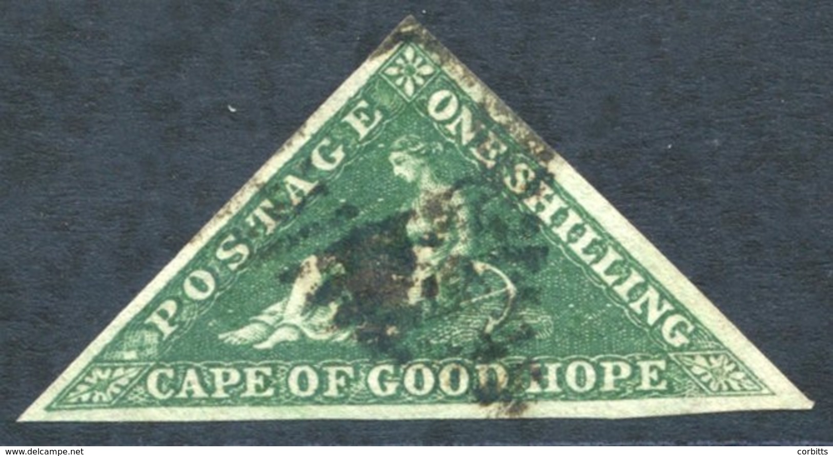 1859 1s Deep Dark-green, U With Large Margins, SG.8b. - Other & Unclassified