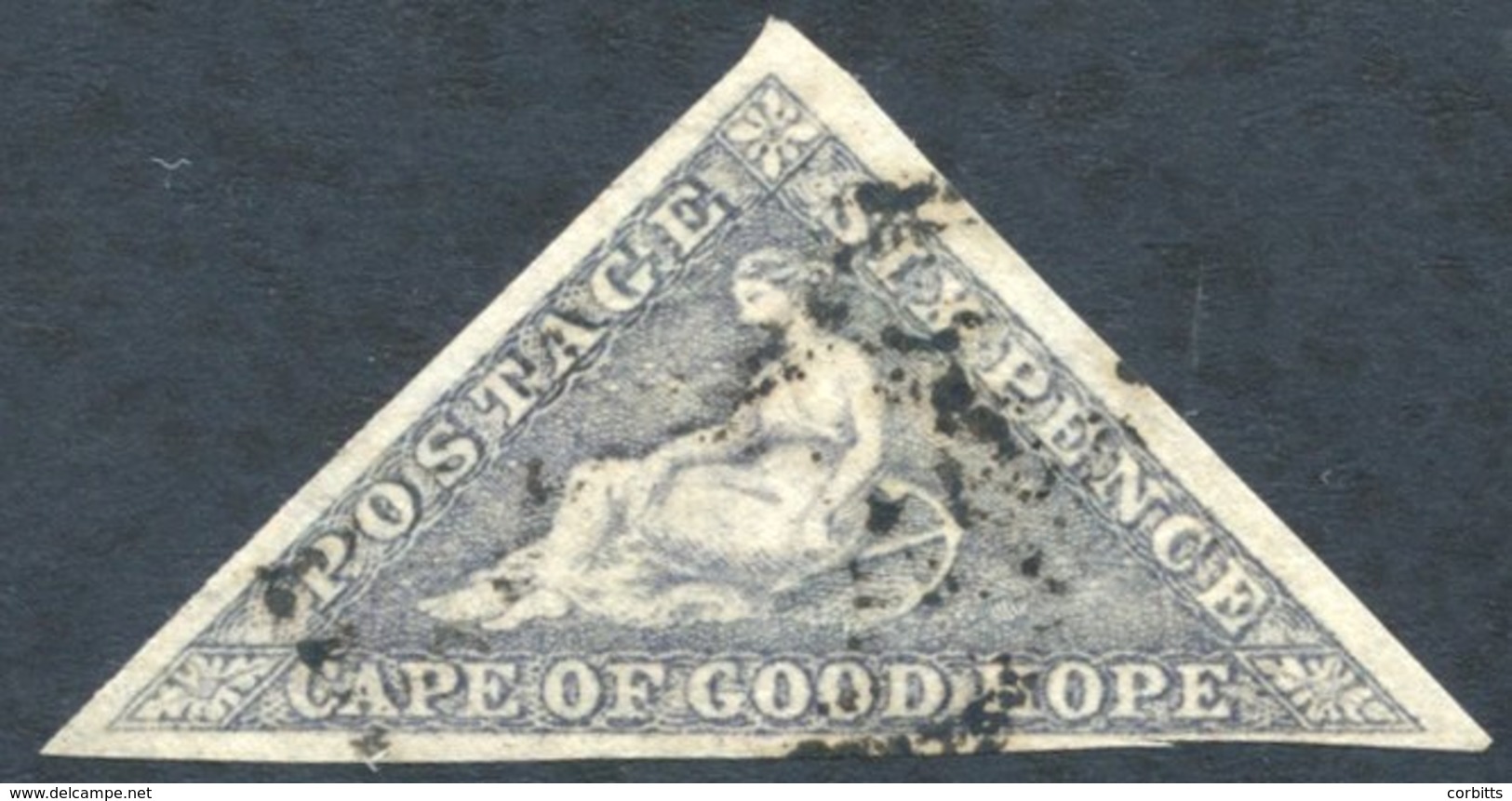 1862 6d Slate-lilac On Blued Paper, U (good Margins, Close But Well Clear At Lower Right), SG.7c. - Other & Unclassified