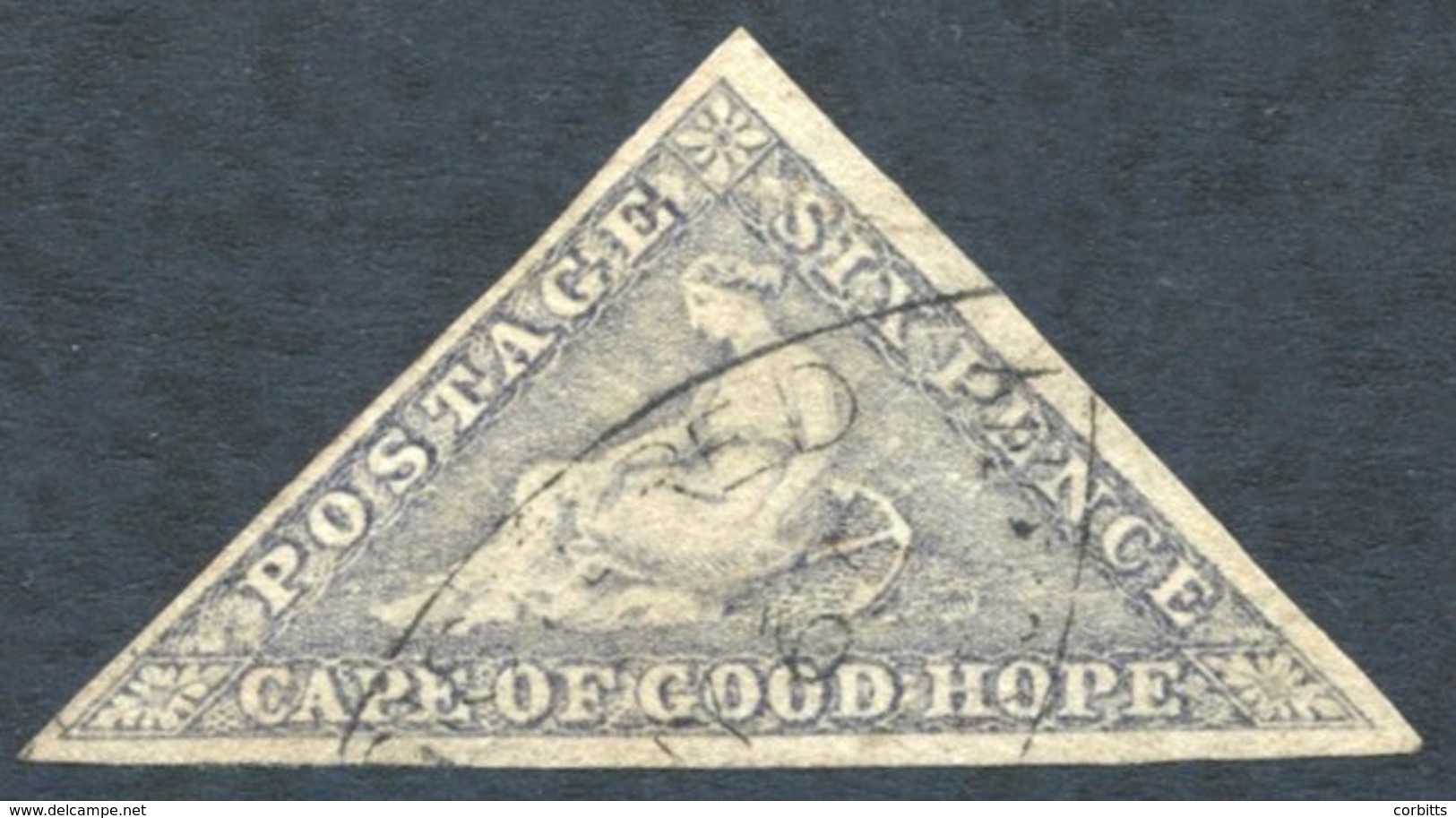 1862 6d Slate-lilac On Blued Paper, U (good Margins) With Part Oval Registered 1865 Cancel, SG.7c. - Other & Unclassified