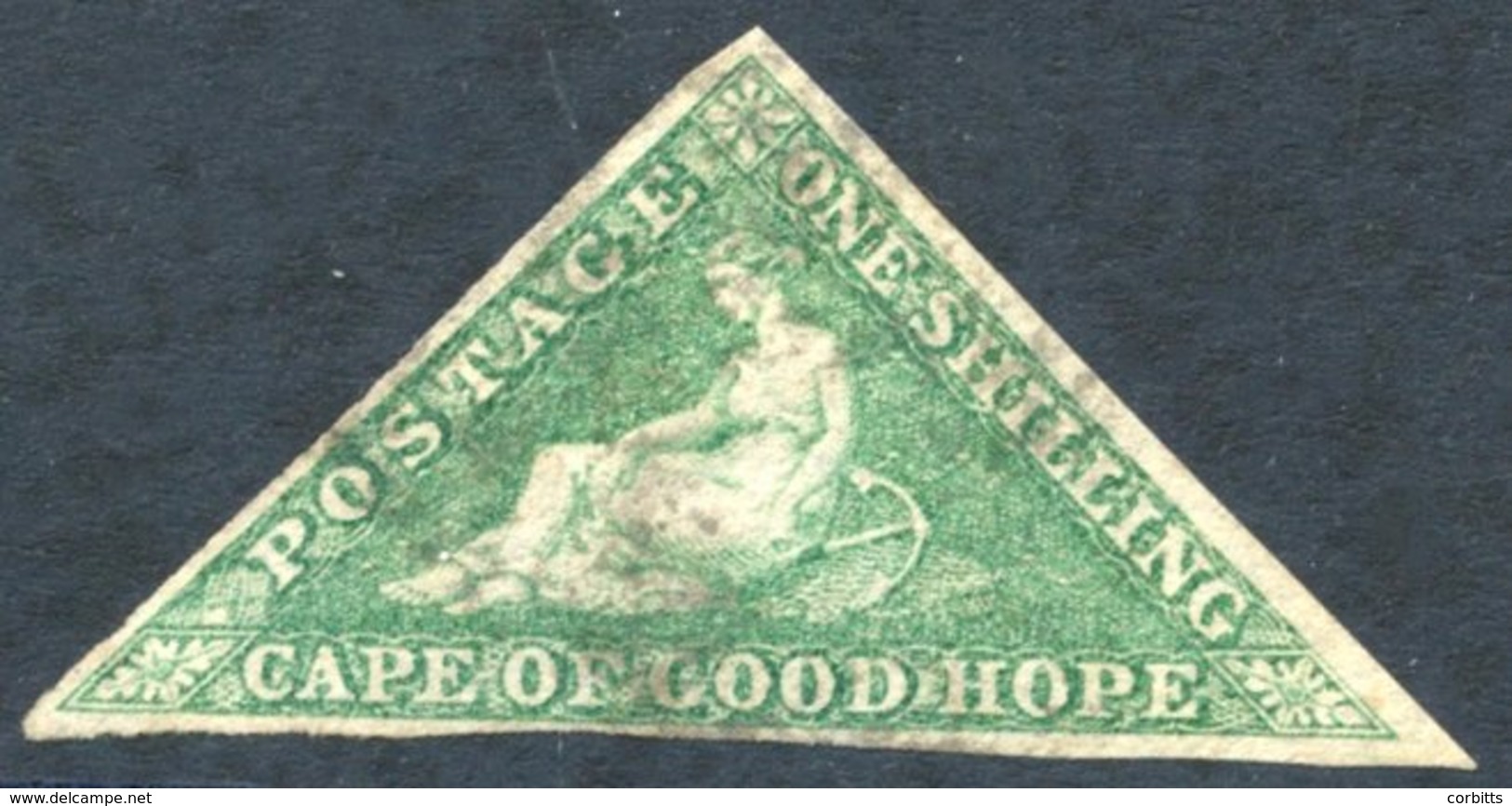 1863 1s Bright Emerald-green, Good To Clear Margins, Light But Slightly Smudgy Cancel, SG.21. - Other & Unclassified