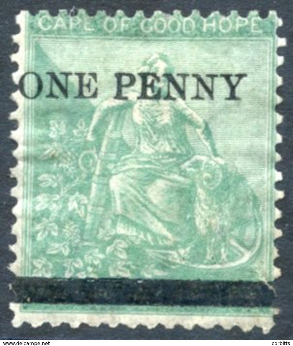 1876 ONE PENNY On 1s Green, M Part O.g. But Hinge Remainder Which Has Caused Light Paper Disturbance, SG.33. - Other & Unclassified