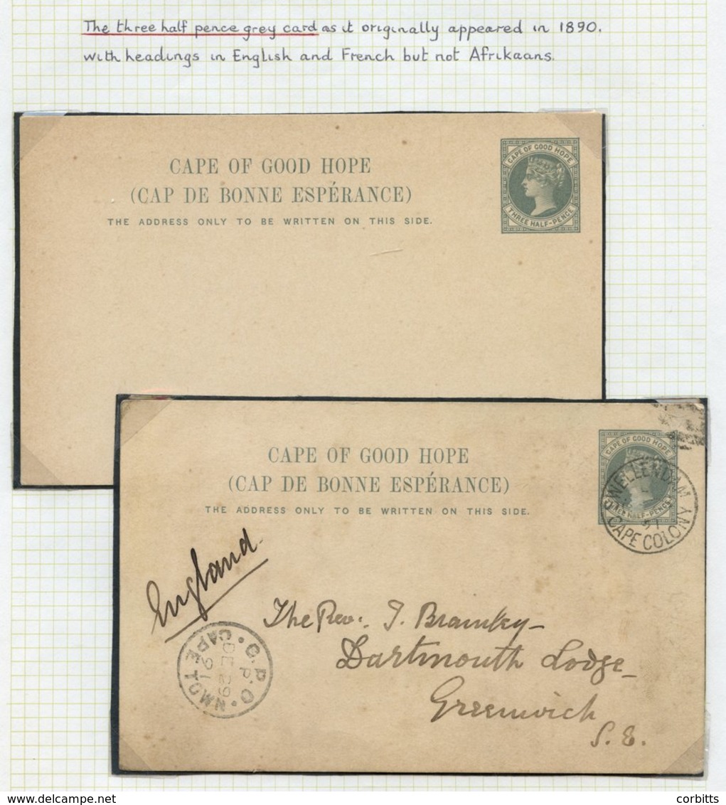 Comprehensive Study Of The 1½d Postcard Incl. When It Was Overprinted For Use In The Orange River Colony In 1900. Writte - Other & Unclassified