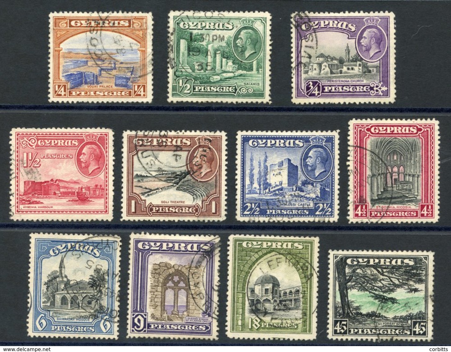 1934 Pictorial Defin Set, VFU, SG.133/143. (11) Cat. £170 - Autres & Non Classés