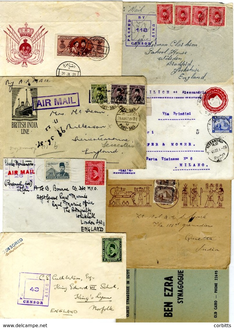 20thC Range Of Covers With Illustrated PPC's & Postal Stationery, Several Pyramid And Sphinx Vals Incl. Reg To Italy, Ar - Other & Unclassified