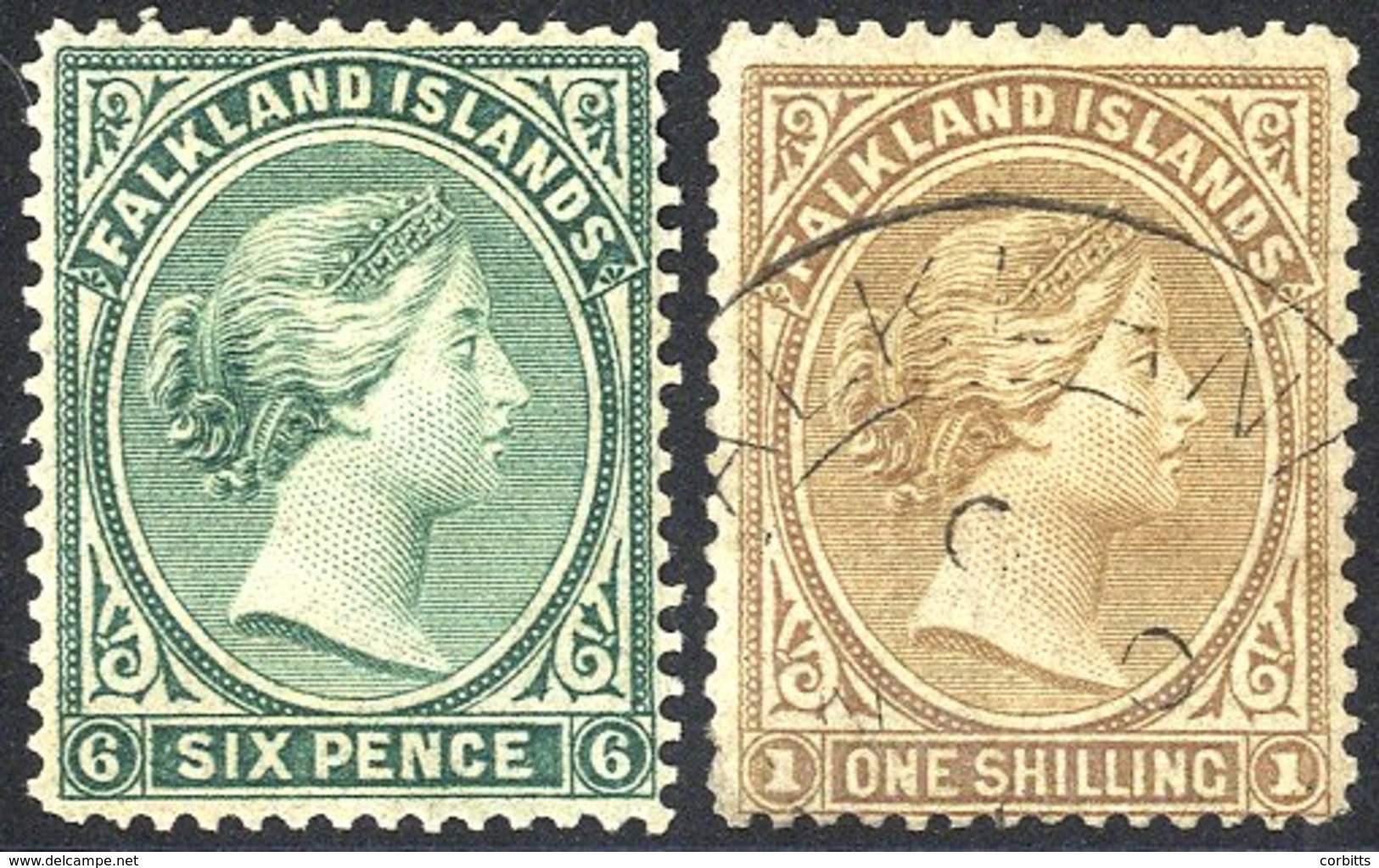 1878-79 6d Blue-green, Fresh O.g & 1s Bistre-brown, Nicely U, SG.3/4. (2) Cat. £190 - Autres & Non Classés