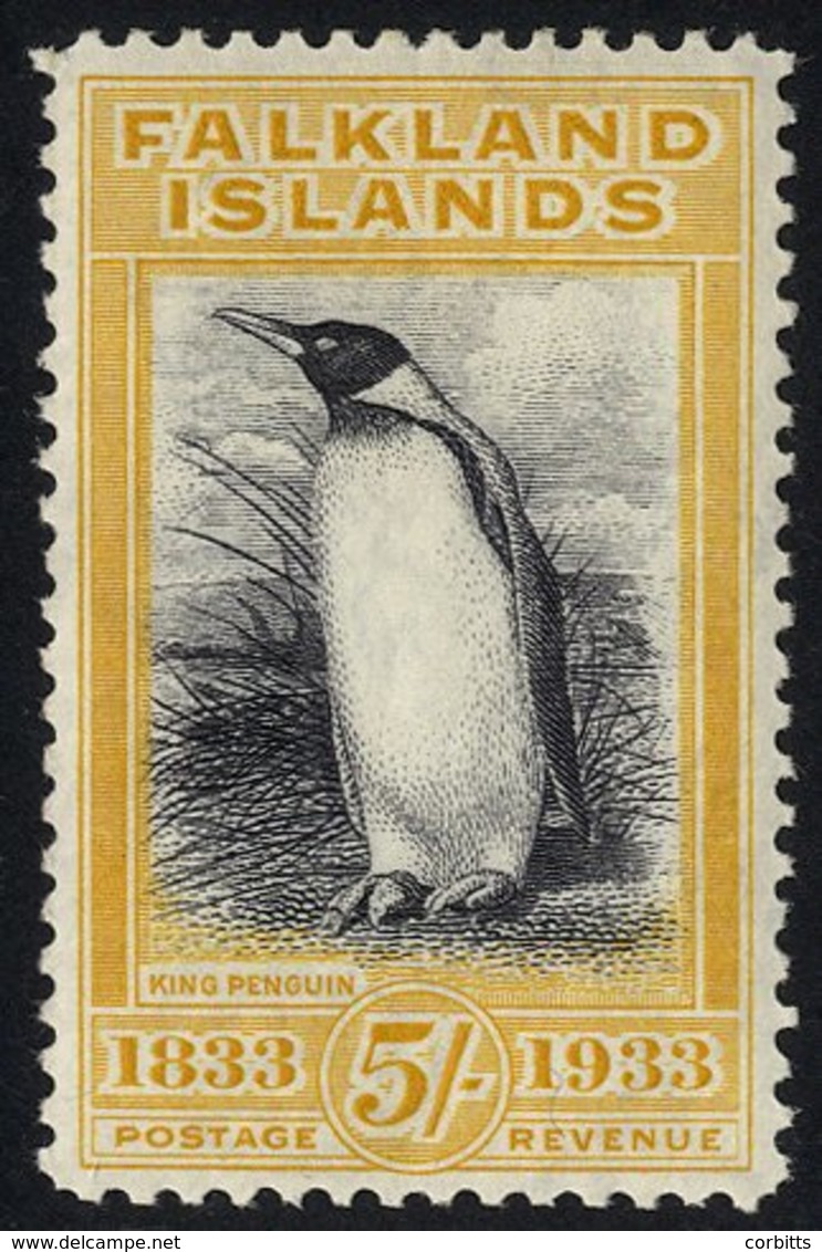 1933 Centenary 5s Black & Yellow, Fresh Fine M, SG.136. (1) Cat. £950 - Other & Unclassified