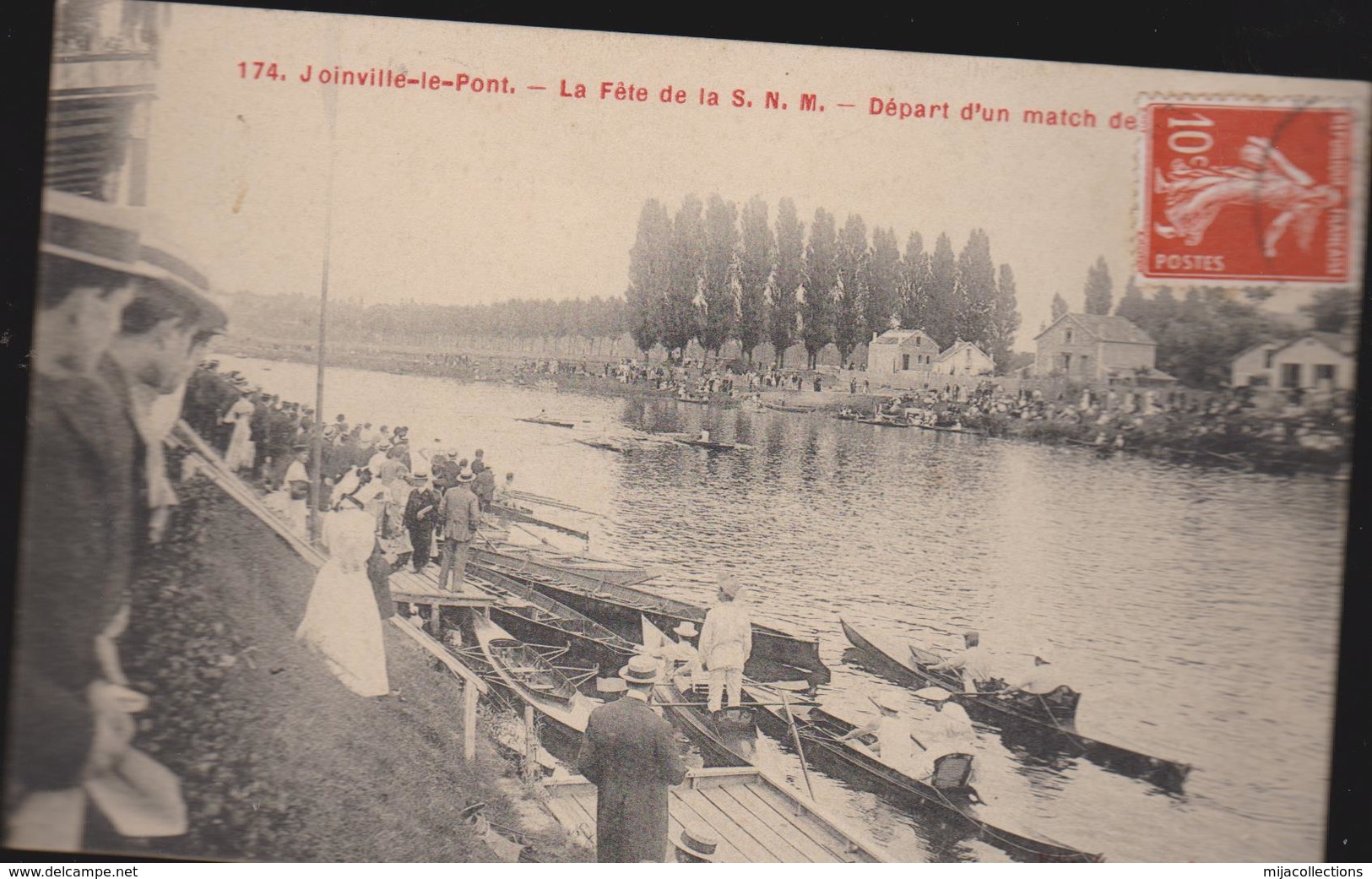 Cpa B37 JOINVILLE LE PONT La Fête De La S.N.M. Départ D'un Match De SKIFF ( Bâteaux)belle Animation - Joinville Le Pont