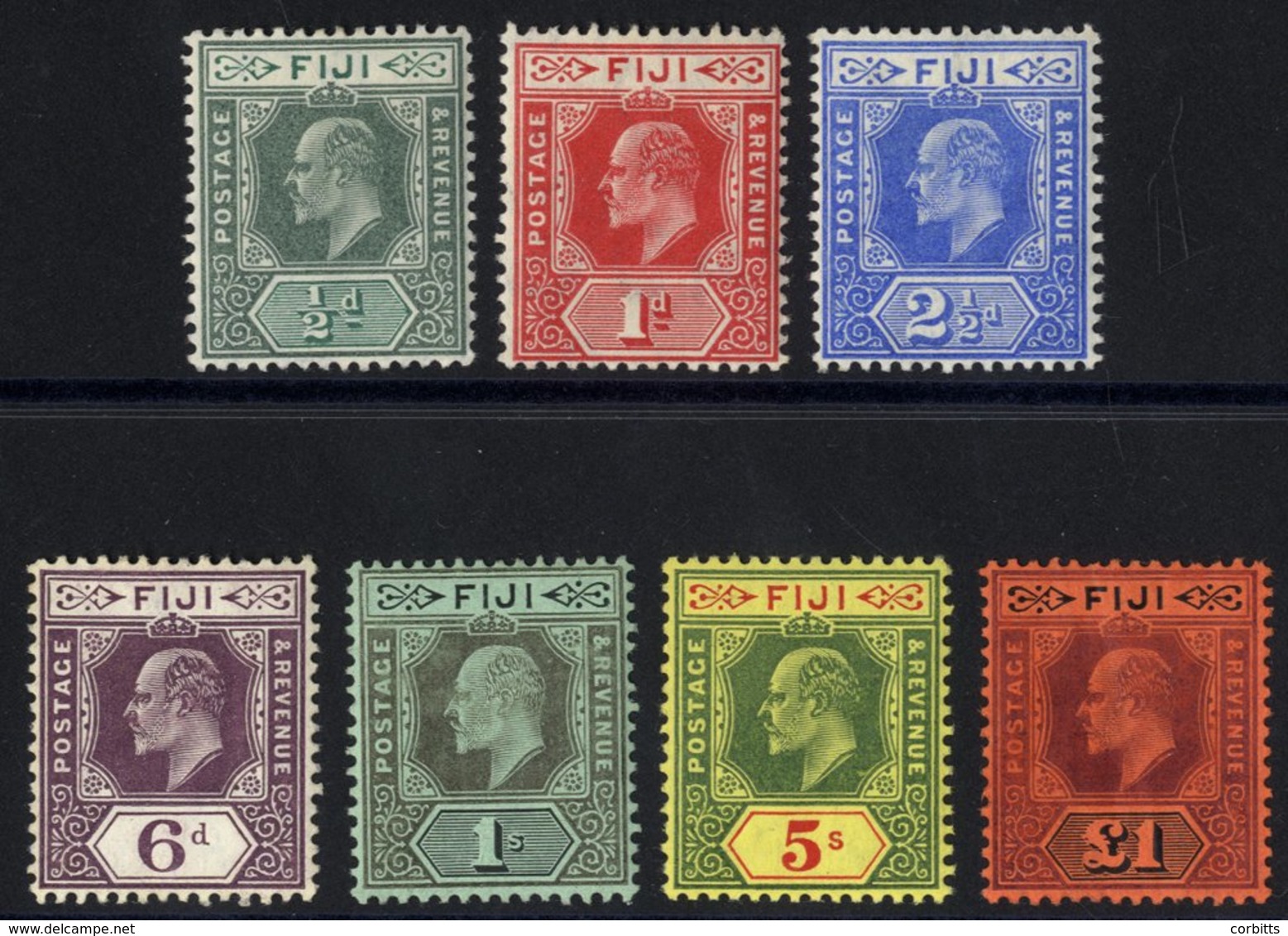 1906-12 Colours Changed Set M, SG.118/124. (7) Cat. £400 - Other & Unclassified