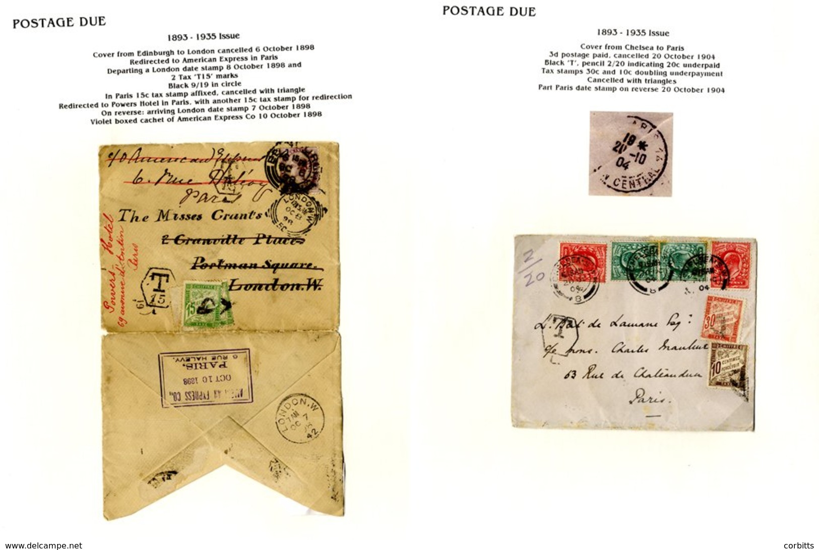 1851-1996 Postage Dues, Collection Of Covers In Box Commencing With 1851 25c & 30c H/stamps, Then The 1859 10c & 15c Imp - Other & Unclassified