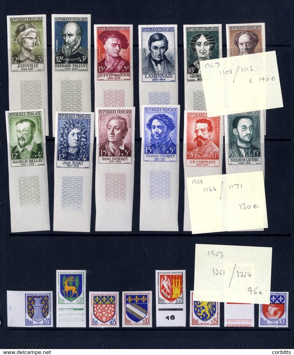 IMPERFS/PROOFS 20thC Range Incl. French Art (various) Incl. Pairs, 1966 Red Cross Fund Marginals UM, 1957 National Relie - Other & Unclassified