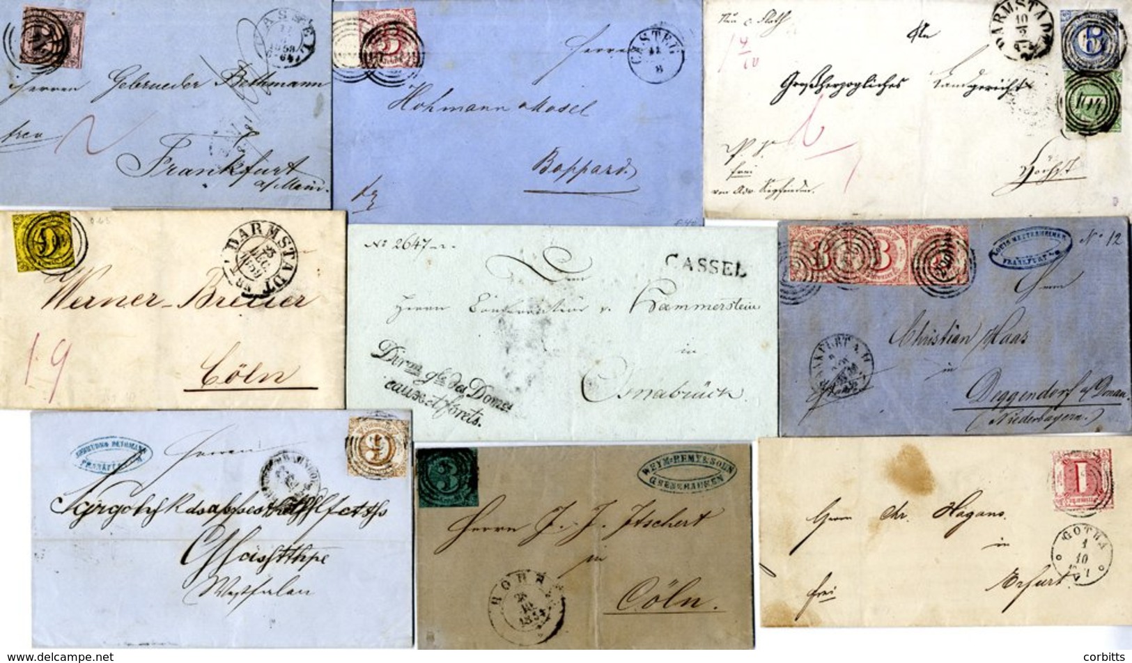 THURN & TAXIS 1805-66 Postal History Selection Of 23 Items Incl. Pre-stamp (4), Single Frankings (8), Two Stamp Franking - Altri & Non Classificati