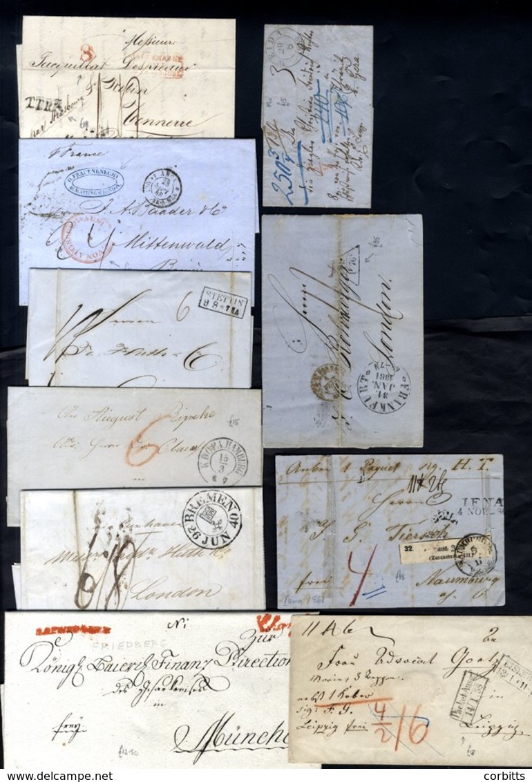 1800-50's Interesting Range Of Material With Parcel Letters, Early Registered  Items Incl. Chalk Grille Cover 1810, Vari - Other & Unclassified