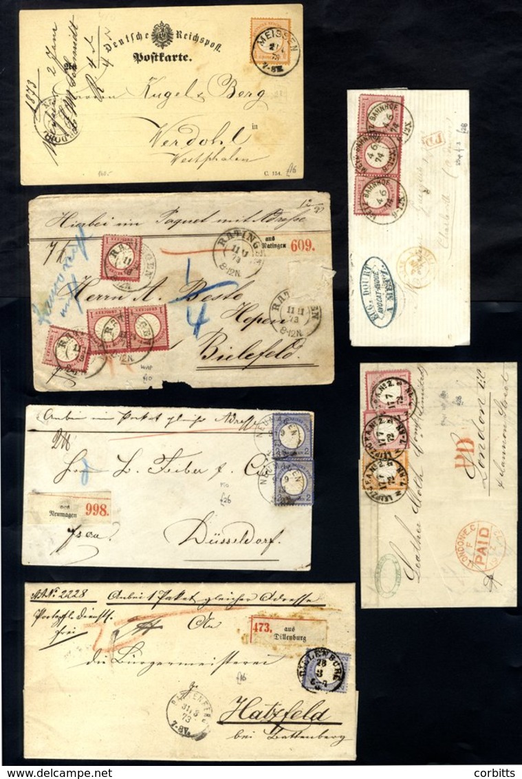 1872-74 Eagle Frankings, Range Of Covers/cards With Various Frankings Incl. ½gr (4), 1gr (10), 2gr Single & Pair On Two  - Altri & Non Classificati
