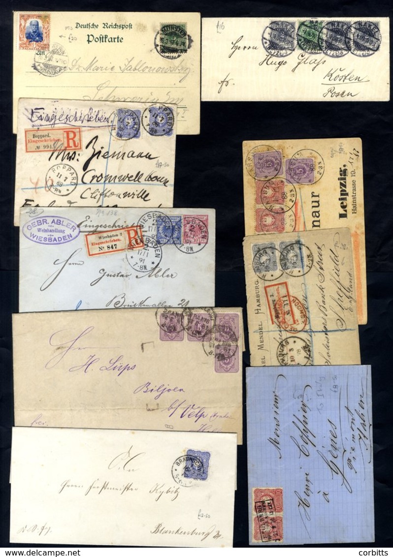 1875-1900 Substantial Lot Of Commercial Mail With Good Variety Of Frankings With 1875 Eagles 10pf & 20pf (shades) Incl.  - Altri & Non Classificati