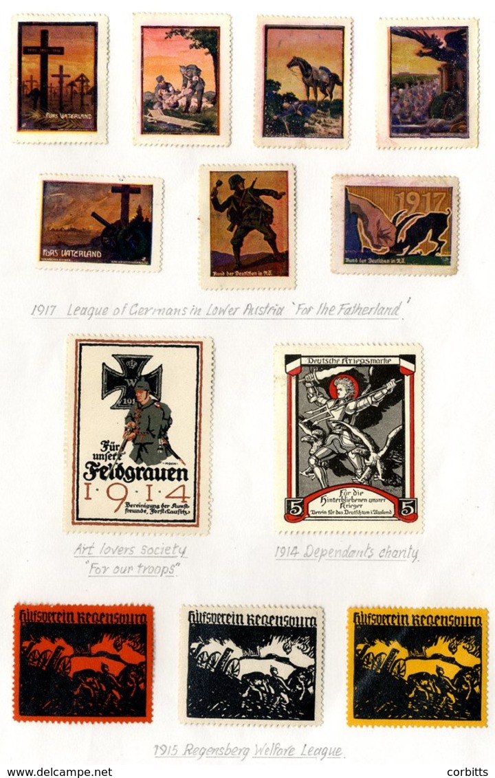 1914-18 WWI Collection Of 200 Vignettes/poster Stamps Promoting The War Effort, Charity Fund Raising For War Wounded & C - Other & Unclassified