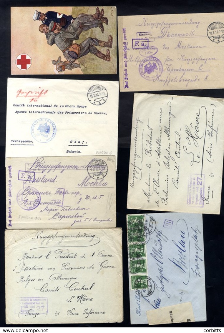 WWI P.O.W & Censored Mail, Useful Bundle Of P.O.W Mail From A Range Of Camps With Cachets & Censor Markings (24), Plus A - Altri & Non Classificati