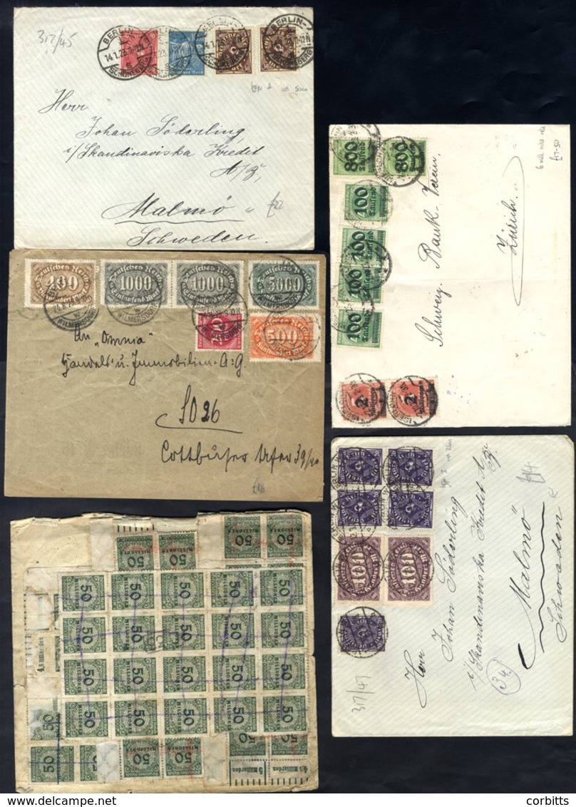 1921-24 Inflation Period, Good Variety Of Frankings To 40md On Cover, Showing A Range Of Rates & Cancellations Incl. Rai - Altri & Non Classificati