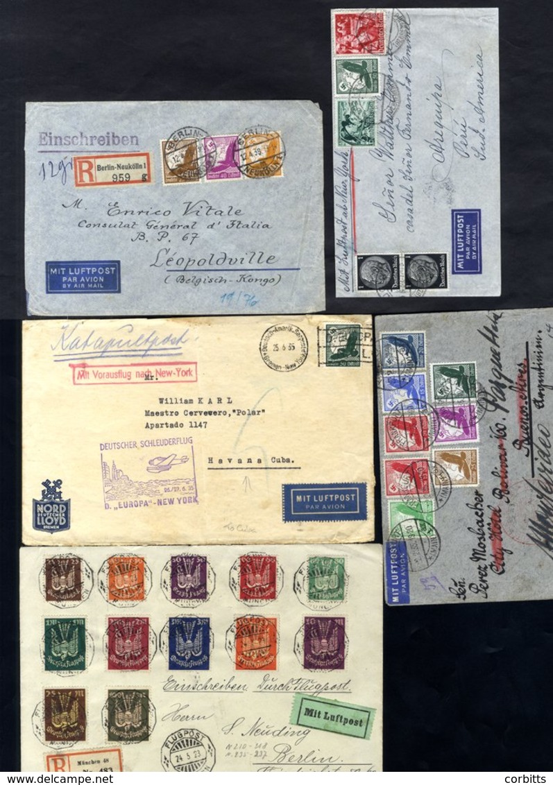 1923-39 Airmail Covers (16) Mainly Commercial Covers With Destinations Such As Peru, Columbia, Mexico, Cuba (catapult Ma - Other & Unclassified