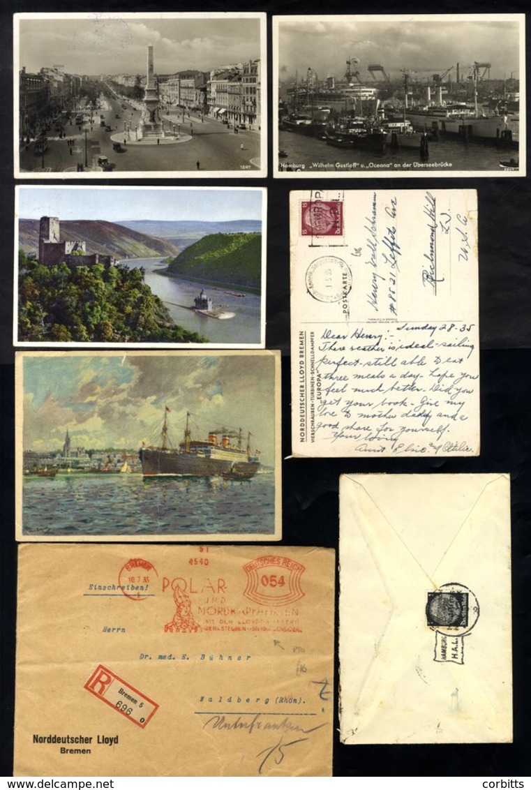 1930's Maritime Covers/cards With Seepost Cancels Incl. Double-ring (13), Oval (3), NDL 'flag' Types (6), 'an Bord' Cach - Altri & Non Classificati