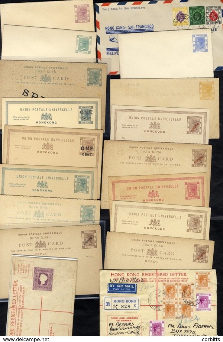 QV-QEII Album Of 82 Items Of Postal Stationery, Covers, Airmails Etc. Incl. Unused QV Stationery, Postcards/envelopes (2 - Autres & Non Classés