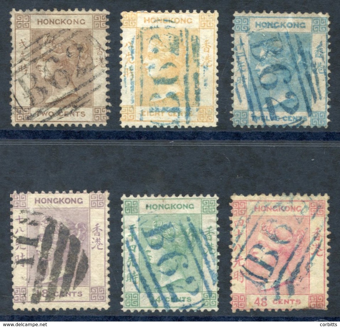 1862-63 No Wmk 2c To 48c (6 Vals), Good U (four Cancelled 'B62' In Blue), Faults Incl. Damaged 48c, SG.1/6, Cat. £790 - Autres & Non Classés