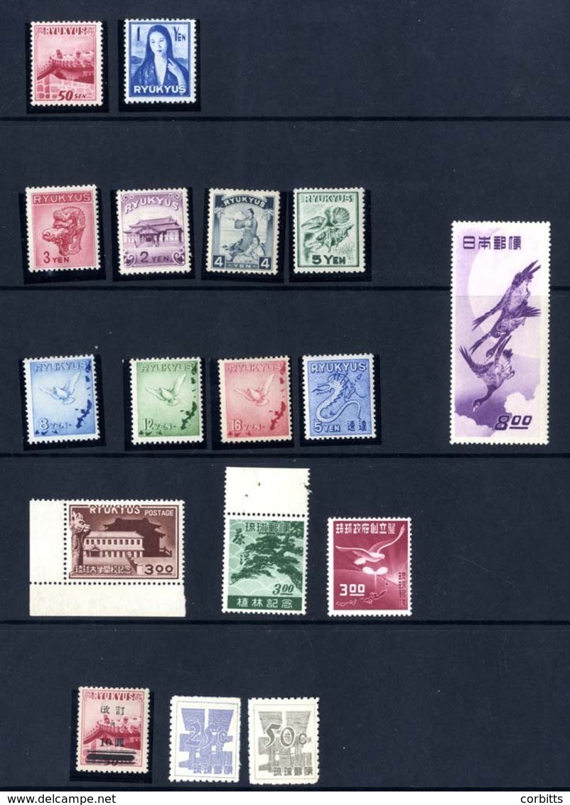 JAPAN & RYUKYU ISLANDS Ranges In Two Albums & A Stock Book. Noted - Japan 1949 Postal Week M (Cat. £140), Ryukyu Incl. M - Other & Unclassified