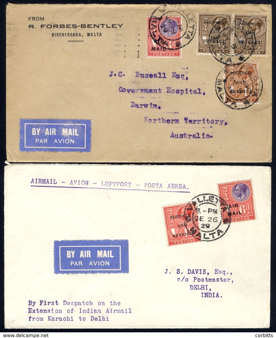 1929 May 9th Acceptance For New Air Service Perth - Adelaide Cover To Darwin, Brisbane B/stamps. Scarce. 1929 Dec 26th A - Otros & Sin Clasificación