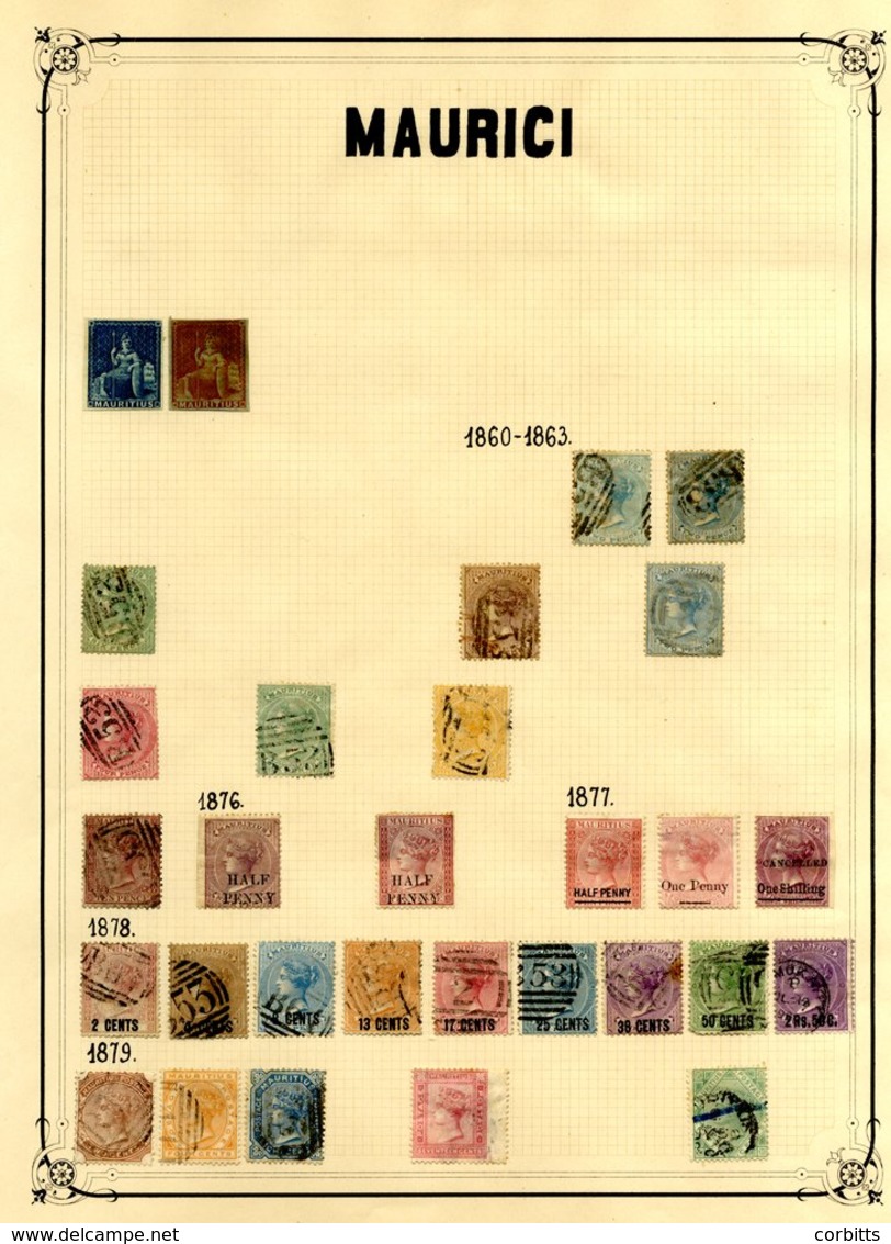 1853-1946 M & U Collection On Leaves Incl. 1858 No Value (blue) & (red Brown), 1869 2d (2) U, 6d U, 1863-72 1d, 2d, 4d,  - Other & Unclassified