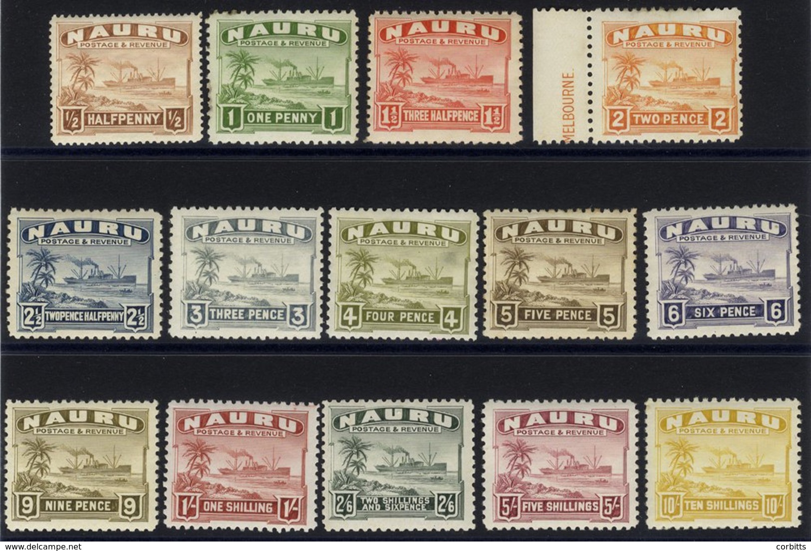 1924 Century Freighter Defin Set On White Paper M, Odd Tone On Some Lower Vals & 4d Has Small Thin, SG.26A/39A. (14) Cat - Other & Unclassified