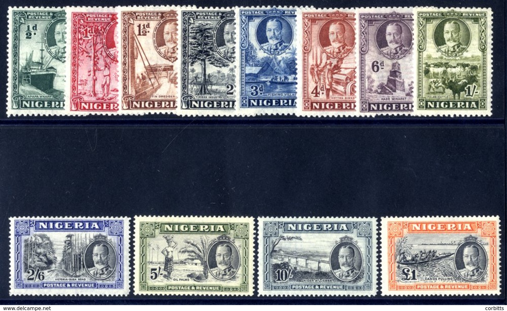 1936 Pictorial Defin Set, Fine M, SG.34/45. (12) Cat. £225 - Other & Unclassified