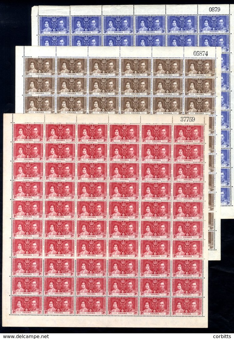 1937 Coronation Set In Complete UM Sheets Of Sixty (few Minor Tones), Cat. £376. - Other & Unclassified