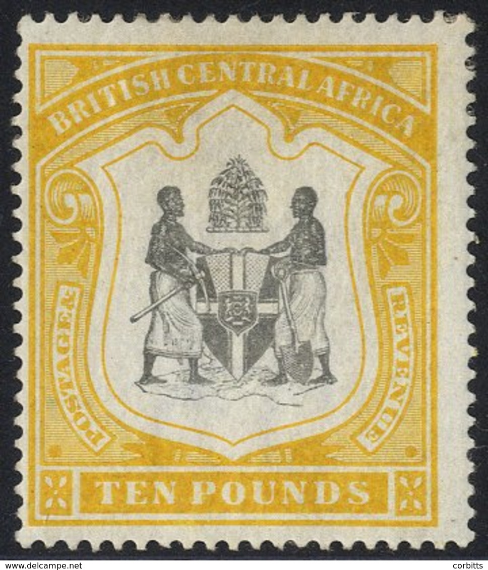 B.C.A 1897-1900 CCC £10 Black & Yellow, Partial Adherence On Reverse, Fresh Appearance, Large Part O.g. A Very Collectab - Other & Unclassified